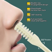 Tondeuse à poils de nez double face 360 °   Outil de nettoyage des narines rotatif et réutilisable, grattoir multifonctionnel pour poils de nez avec cure-oreille