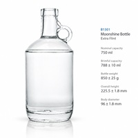 Growler 750 ml – Bouteille en verre scellée pour vin et spiritueux de Californie – Contenant de brassage et de fermentation – Carafe en verre
