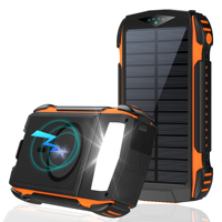 Batterie externe solaire magnétique grande capacité 20000 mAh avec lampe torche LED, support étanche, charge rapide, technologie GaN 22,5 W pour le cyclisme