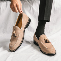 Chaussures pour hommes, grandes tailles, nouvelles chaussures en cuir décontractées, style coréen tendance, mocassins à enfiler