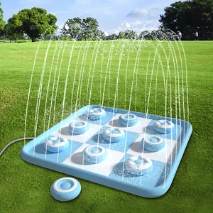 Customized Summer Outdoor Game Tic-Tac-Toe Kids Splash Pad PVC Inflatable Sprinkler Splash Play Mat Baby