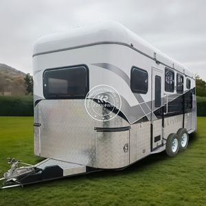 Remolque de Aluminio de 2 Ejes con Ángulo de Carga Estándar, Nuevo, para Carruajes de Caballos y Remolques, con Capacidad de Carga Máxima de 3000 kg y para 1-2 Caballos - Product Image 4