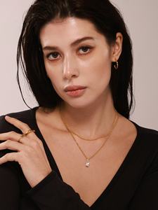 Collar de Joyería de Moda para Mujer, Collar con Colgante de Acero Inoxidable con Incrustaciones de Circonio - Product Image 3