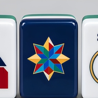Jeu de Mahjong Américain 160 Pièces Thème Quilt Tuiles Acryliques Barn Sailboat Windmill Bee Jokers Cadeau