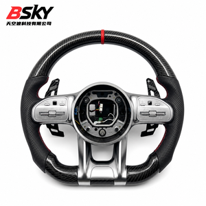 Volante Deportivo de Fibra de Carbono de Alta Calidad para <span class=keywords><strong>Mercedes</strong></span>-Benz C E S CLA <span class=keywords><strong>G</strong></span> <span class=keywords><strong>LA</strong></span> GLC GLE <span class=keywords><strong>G</strong></span> LS W205 W213 W222 W177, en Cuero - Product Image 1