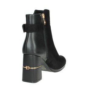Stivaletti neri classici da donna con tacco 5cm con chiusura a Zip superiore in pelle sintetica a punta altezza aumento-8354-24 - Product Image 3