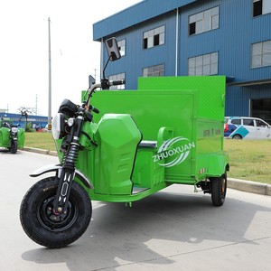 รถสามล้อไฟฟ้าแบบพื้นเรียบ 4 ถัง สำหรับงานสุขาภิบาล ปรับแต่งได้อเนกประสงค์ บรรทุกขยะได้ 100-200 กก. ระยะทางวิ่ง 50-70 กม. - Product Image 6