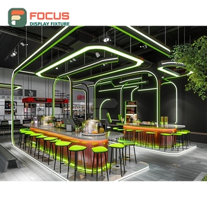 Mostrador de Servicio de Café de Lujo, Estación de Barista, Estante para Caja Registradora, Mostrador de Café de Roble Natural - Product Image 4