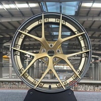 Rines de Aleación Forjados de 2 Piezas en Oro Personalizados de 17" 18" 19" 20" 21" 22" Pulgadas 5x112 5x114.3 5x120 para BMW M2 M3 M4 Benz Audi Porsche