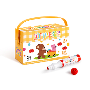 Marqueurs d'art lavables et effaçables Superdots pour enfants, 24 couleurs, sans danger, sans dégâts, sans fuite, tampon de coloriage Bingo Dauber - Product Image 2