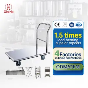 Easy To Assemble Stainless Steel 201 Portable Outweigh 200Kg Hand Truck Trolley Carts With Large Tyres