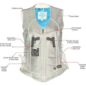 2025 gilet de cavalier en cuir classique de qualité supérieure pour femmes lacets latéraux réglables moyens-pour la moto - Product Image 4