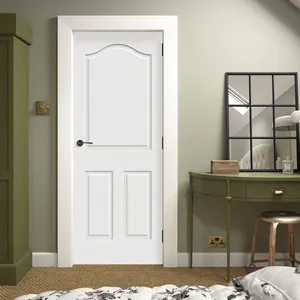 30x80 White Interior Door HDF Custom Cheap Hollow Interior Prehung Primed Door Wood Double Doors