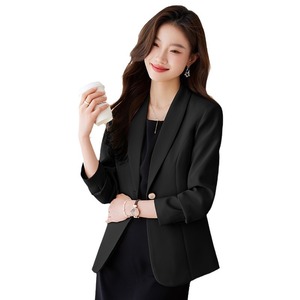 Women's Blazer Slim Fit Solid Color Polyester Anti-Wrinkle Spring Casual Suit - Product Image 5