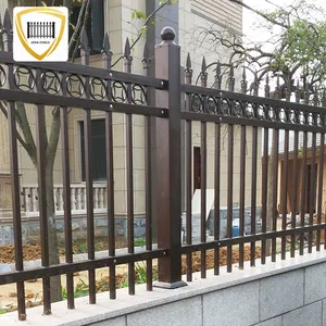 2022 Custom Residential Steel Fencing Black Metal Picket Decorative Wrought Iron Fence Ornamental Steel Fence