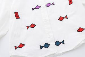 Los Mejores Productos para Importar: Camisetas Casuales Blancas Bordadas de Algodón para Niñas con Sudadera de Punto para Niñas - Product Image 4