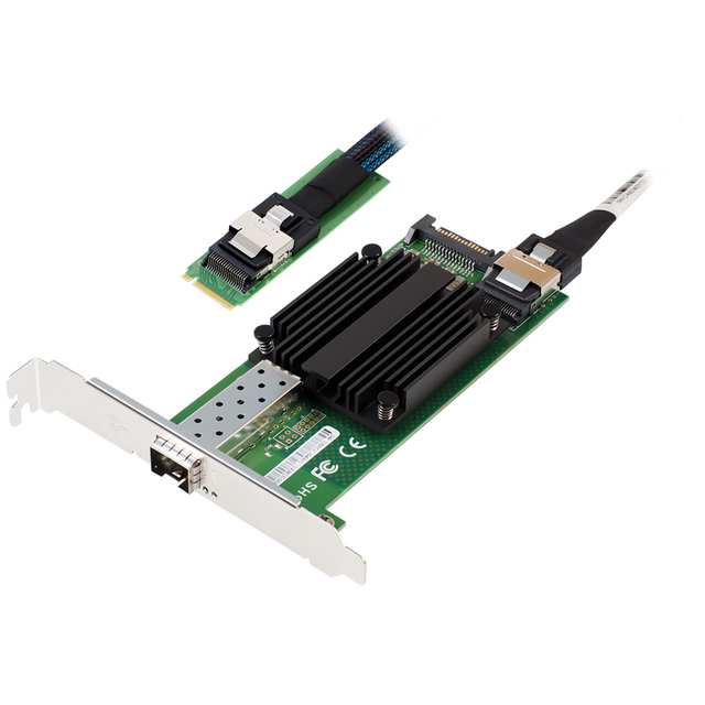 2024 New Arrival M.2 B+M KEY Single Port 10GbE SFP Ethernet NIC Network Card for Win10 FreeBSD Linux System