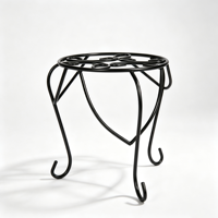 Support de plantes classique en fer forgé sur trépied, noir, revêtement poudré, antirouille, résistant aux intempéries, robuste, avec trou de drainage, lot de 6 pour la maison