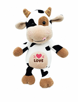 Peluche personnalisée en forme de vache, adorable animal en peluche noir et blanc avec logo brodé, cadeau personnalisé OEM ODM