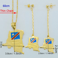 Ensemble de bijoux africains de la république démocratique du Congo, boucles d'oreilles, collier, pendentif en couleur or, pendentif ddrc