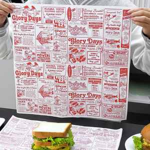 Custom Printed <b>Food</b> Grade PE Greaseproof Biodegradable Eco-Friendly Disposable <b>Wrapping</b> <b>Paper</b> for Hotdog Sandwiches - Product Image 4