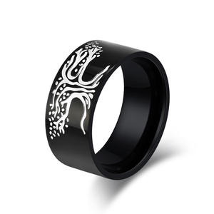 Tree Of Life <b>Titanium</b> Steel <b>Ring</b> For <b>Men</b> Steel Black Plant Pattern Jewelry Gift - Product Image 5