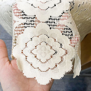 कवर सफेद jacquard आयत सुरुचिपूर्ण शादी फूल ताना फीता पॉलिएस्टर टेबल कपड़े पार्टी - Product Image 6