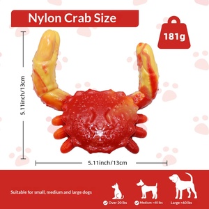 파괴 불가능한 나일론 게 모양 애완동물 장난감, 치아 연마용, 물림 방지, 핥는 간식, 강아지 씹는 장난감 - Product Image 6