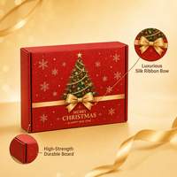 Emballage cadeau pliable en carton ondulé pour Noël, logo personnalisé en bronze