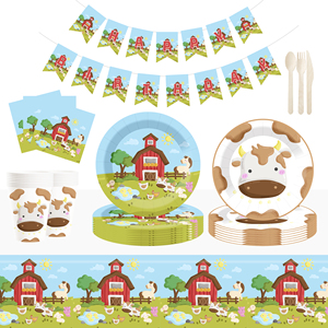 DAMAI Customized <b>Farm</b> Animals Birthday Party <b>Set</b> <b>Farm</b> Animals Barn Plates and Napkin <b>Farm</b> Kids Cow Theme Party Supplies - Product Image 6