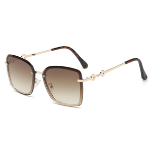 Nouveauté, lunettes de soleil carrées à monture intégrale de style hip-hop européen, verres multicolores, monture en PC UV400, or blanc, unisexe - Product Image 2