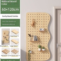 Étagère murale QM moderne en panneau perforé irrégulier, organisateur en bois blanc, accessoires minimalistes pour la décoration intérieure, entrée, chambre