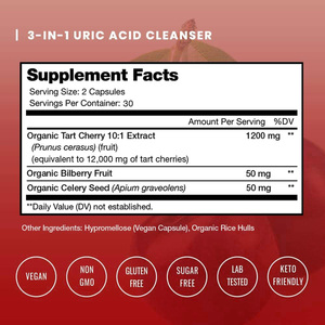 Yüksek Etkili 3'ü 1 Arada Kiraz Konsantresi Kapsülleri 60 Kapsül 12000 mg Uykuyu Destekler Kas İyileşmesine Yardımcı Olur - Product Image 2