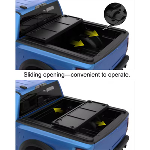 Cubierta rígida deslizante plegable de tres partes SPACOAUTO para caja de camioneta Ford F-150 de 5.5 pies, Lightning, Ranger, Wildtrak 2018, <span class=keywords><strong>2023</strong></span>, 2026 - Product Image 4