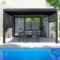Gazebos de jardin modernes de luxe en aluminium avec toit en métal imperméable, gazebos et pergolas en aluminium 3x3 3x4 6x3 pour l'extérieur