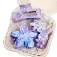 Pince à cheveux en acétate motif fleur de frangipanier marbrée, style Océan, épingles à cheveux géométriques, bijoux de plage d'été style sirène pour femme