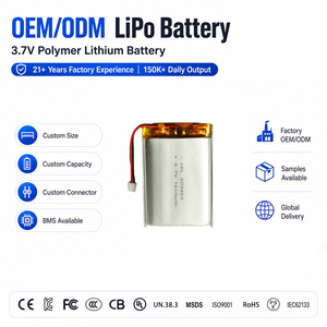 1650mAh 플랫 배터리 803450 3.7V 1C 고출력 무선 전기 잔디깎이 정원 전정용 전동 공구 리튬 폴리머 셀 - Product Image 1