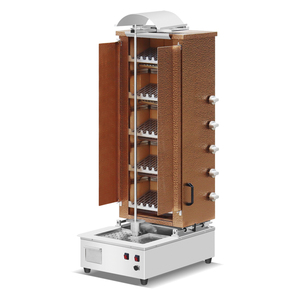 Máquina de Shawarma con Diseño de Riel Deslizante Móvil, 5 Quemadores de <span class=keywords><strong>Gas</strong></span> Independientes, Color Dorado, Piedra Volcánica, <span class=keywords><strong>para</strong></span> Kebab, Gyro, <span class=keywords><strong>Carne</strong></span> Asada - Product Image 1