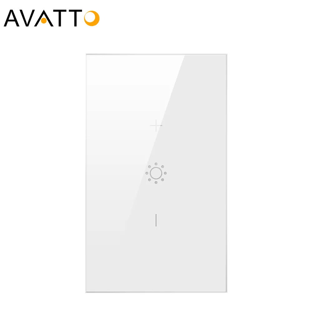AVATTO 100V-240V US/AU Standard Triac Stepless Dimming Tuya Wifi Smart Home Dimmer Wall Switch for Dimmable LED Light Strip Bulb