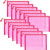 Bolsa de Plástico Personalizada al por Mayor, Carpeta de Archivo con Cierre de Plástico, Bolsa de Malla de Nailon con Cierre para Organizar Cosméticos y Productos para el Cuidado de la Piel