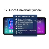 Reproductor Multimedia para Auto con Pantalla de 12.3 Pulgadas, Autoradio Estéreo con Video, Carplay, GPS, WiFi, Radio para Auto, Reproductor de DVD Android para Hyundai