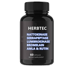 OEM Nattokinase 4000 FU Serrapeptase 120000 SPU Lumbrokinase Supplément enzymatique avec bromélaïne Papaïne Papaye Enzymes - Product Image 1