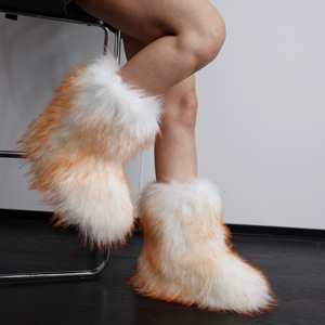 <span class=keywords><strong>Bottes</strong></span> d'hiver pour femmes à bout rond en fourrure, <span class=keywords><strong>bottes</strong></span> de neige de haute qualité, <span class=keywords><strong>bottes</strong></span> courtes en fausse fourrure de Mongolie, douces, chaudes et confortables - Product Image 4