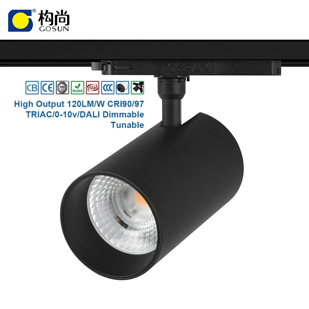 CRI90-Luz LED de pista antideslumbrante, sin parpadeo, 15W-42W, 5 años de garantía