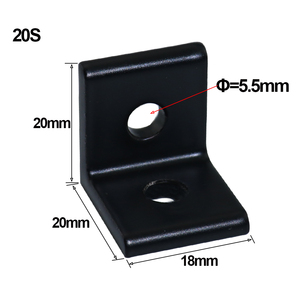 Support d'angle intérieur à 90 degrés à 2 trous série 2020 pour profilé en aluminium <span class=keywords><strong>20x20</strong></span> - Product Image 3