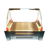 Grilleuse à saucisses commerciale HD-7 étendue avec 7 rouleaux et éclairage, machine à hot-dogs