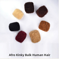 Extensioni di capelli umani vergini Afro Kinky Bulk a doppia trama per trecce Boho 4C Biondo 613 per donne nere