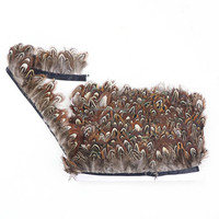 Bordures en plumes de faisan naturelles en vrac, franges, ruban de satin, garniture de bordure en tissu pour accessoires de mode, décoration, couture DIY