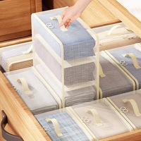 Organisateur de vêtements pliable saisonnier avec compartiments, boîte de rangement pour tiroir, sac de rangement pour armoire domestique