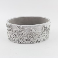 Pots de fleurs ronds de style classique écologique décor d'animaux succulents en ciment pour les jardinières en poudre de jardin à l'extérieur
